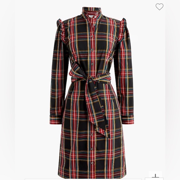 J. Crew Dresses & Skirts - J. Crew women’s size 00 ruffled mock neck plaid button up shirt dress.